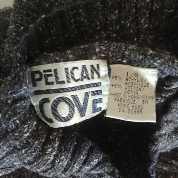 Vintage Pelican Cove mockneck cotton blend ribbed sweater top Large flecked - Picture 11 of 15